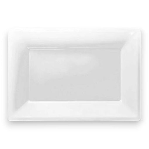 Picture of PLASTIC SERVING PLATTERS WHITE - 3 PACK 23X32CM
